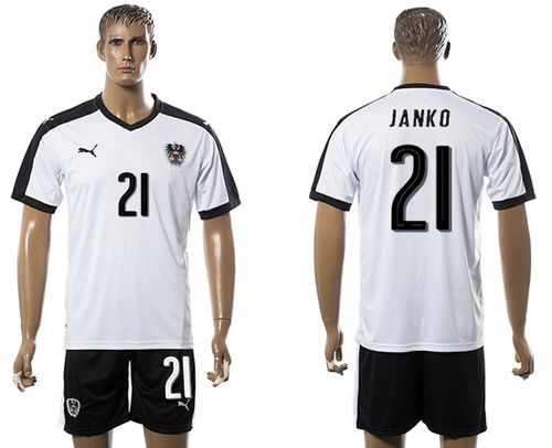 Austria #21 Janko White Away Soccer Country Jersey